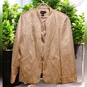 Serafina Gold Cream Formal Blazer Womans NWT Size 18 Beige